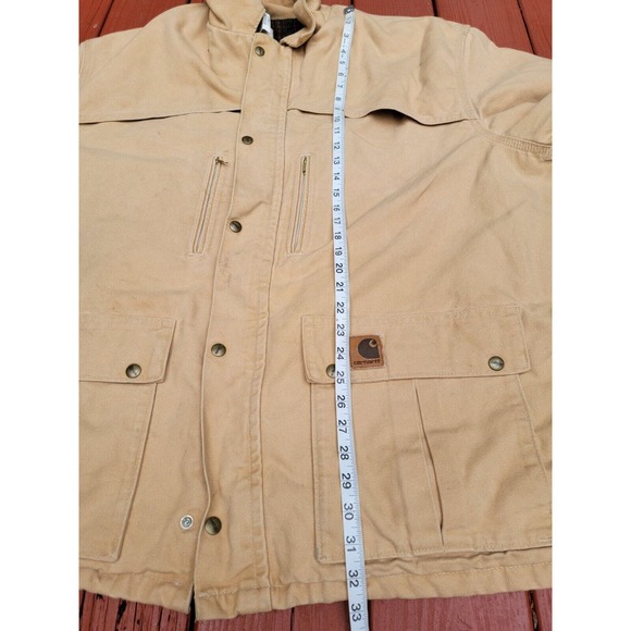 VINTAGE CARHARTT C10 PLAID BLANKET LINED SHORT COAT SIZE XXL UNION MADE IN USA - Picture 8 of 10